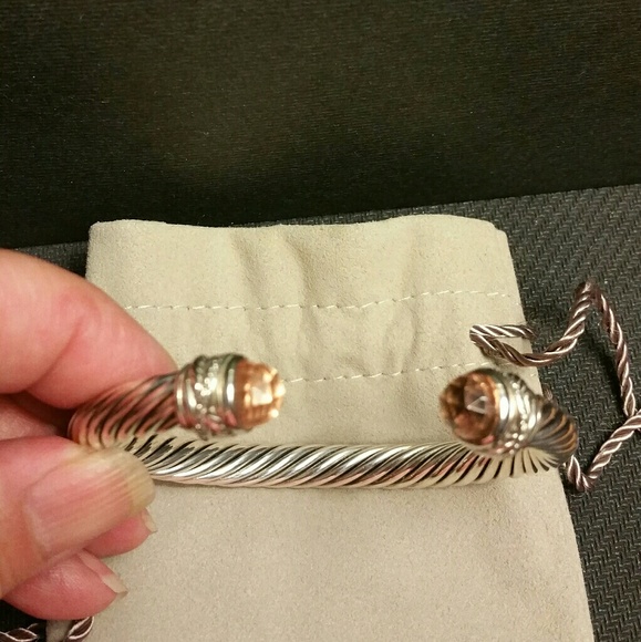 David Yurman Morganite & Diamond Cuff Bracelet - Picture 3 of 6